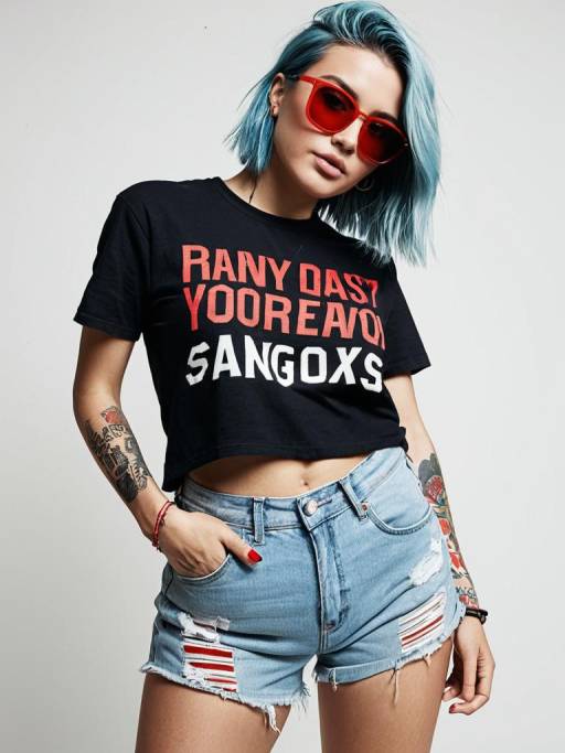 Trendy Woman in Casual Streetwear Pose