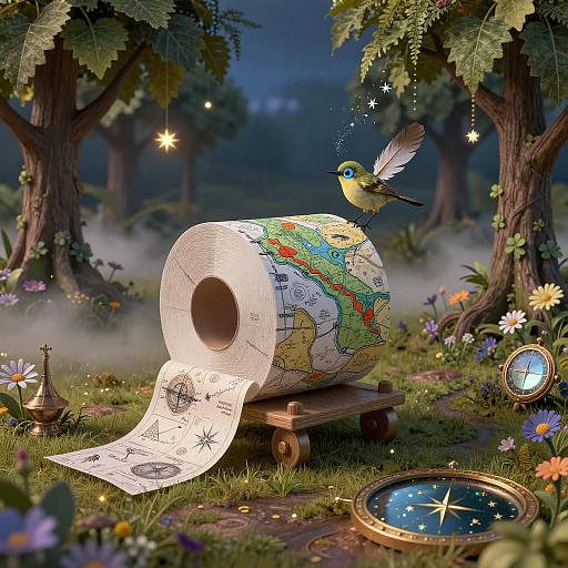 Toilet-Roll Cartographer in Twilight Glade
