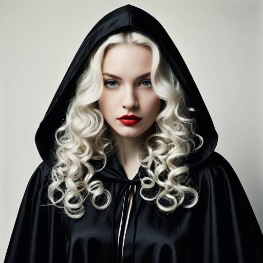 Mysterious Woman in Black Hooded Cloak Mysterious Woman in Black Hooded Cloak