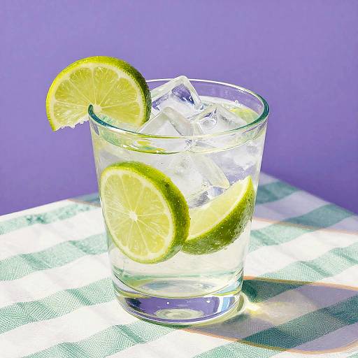 Colorful Glass with Lime and Ice