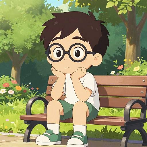 Thoughtful Milhouse in Sunny Park