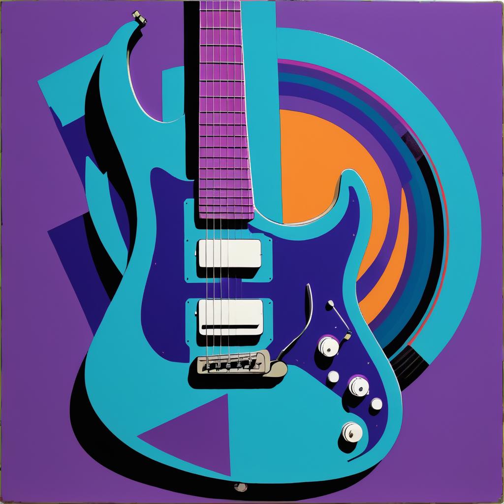 Funky Guitar in Andy Warhol Style