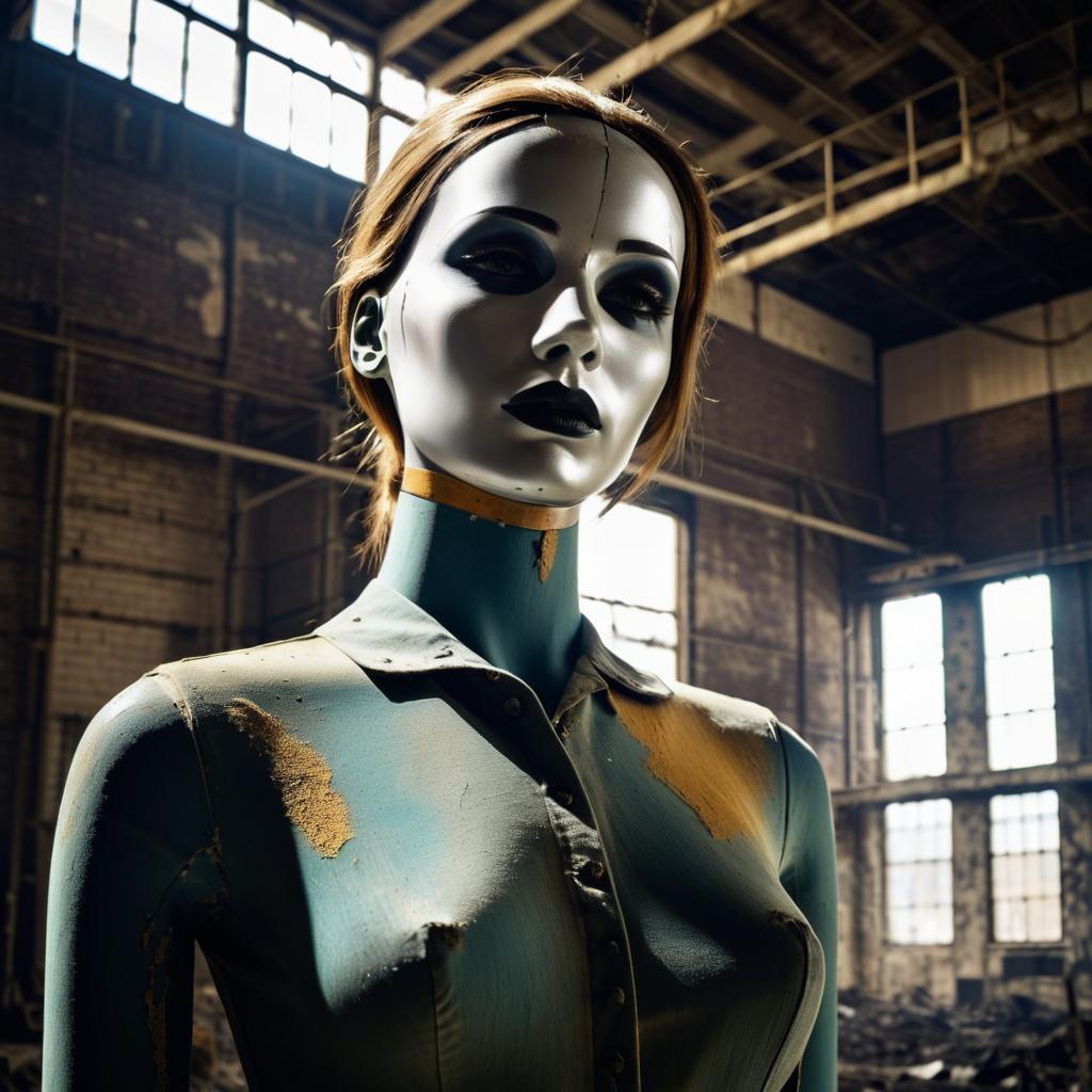 Haunting Decay: Abandoned Factory Mannequin