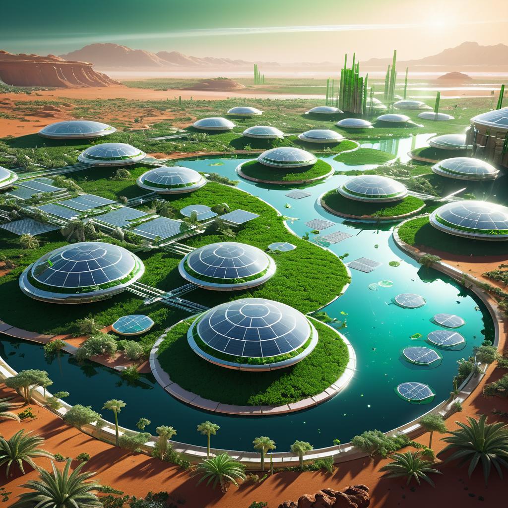 Advanced Martian Colony with Renewable Tech