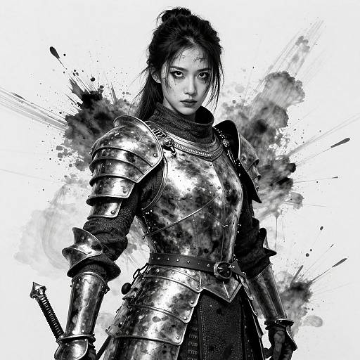 Splatter Ink Warrior Portrait