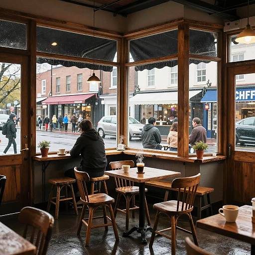 Cozy Rainy Coffee Shop Corner