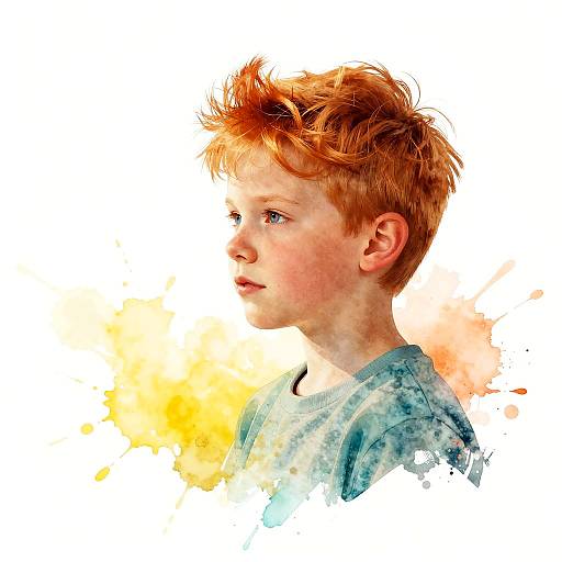 Stylized Portrait of Ginger Boy