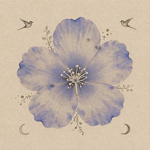 Lavender Morzia Botanical Art Print