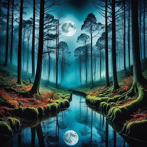 Surreal Forests Enveloped in Mystical Mist