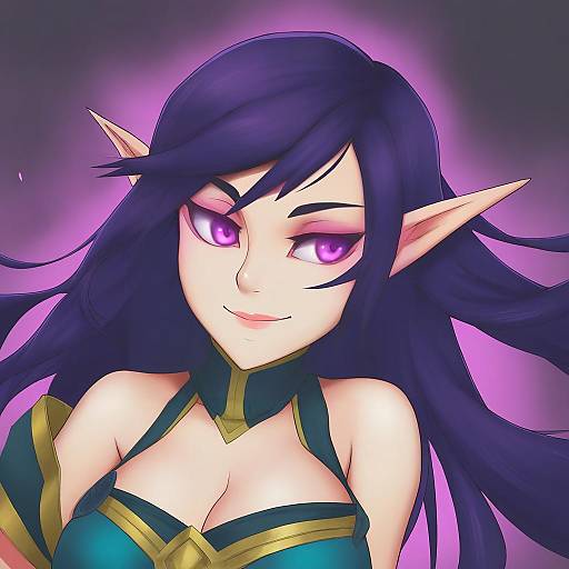Illustration of Morgana (league of legends), league of legends in the style of Pas (paxiti)