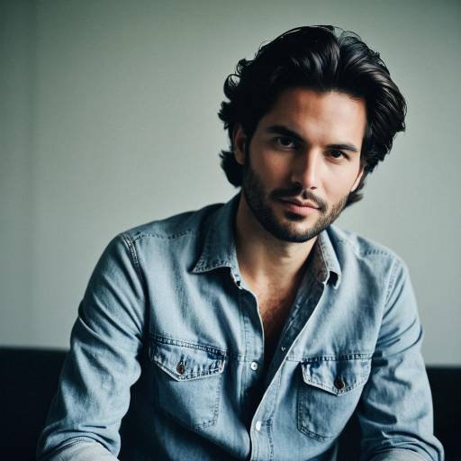 Confident Man in Casual Denim Shirt