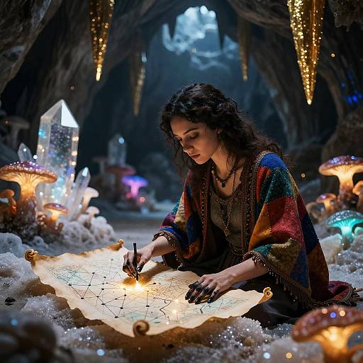 Itinerant Mapmaker in Crystal Salt Cavern