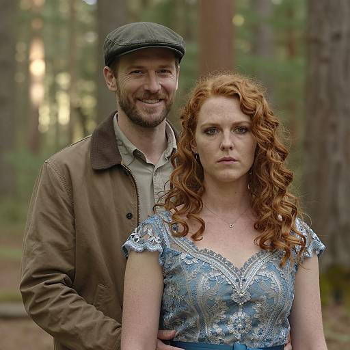 Couple's Portrait in Enchanted Forest