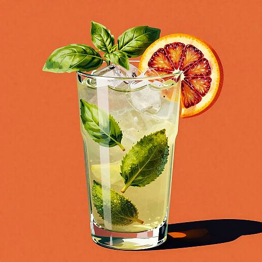 Vivid Pop-Surreal Tropical Mojito Collage