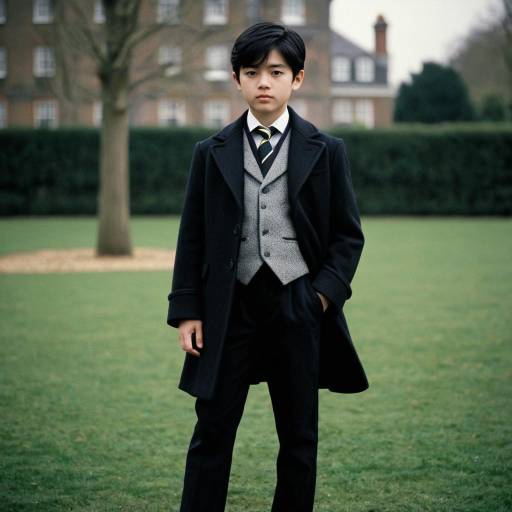 Young Boy in Formal Coat and Ascot