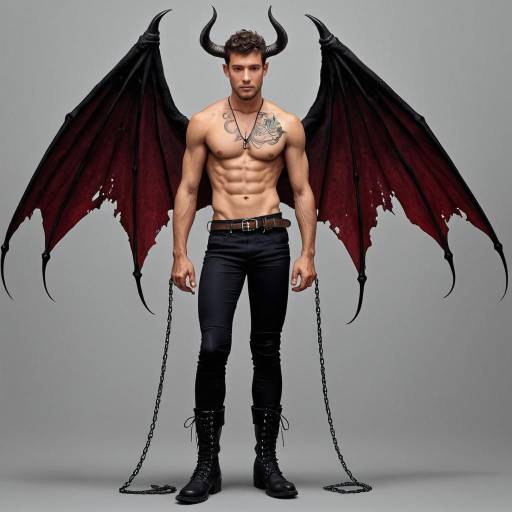 Demon-Themed Slim Male With Wings Demon-Themed Slim Male With Wings