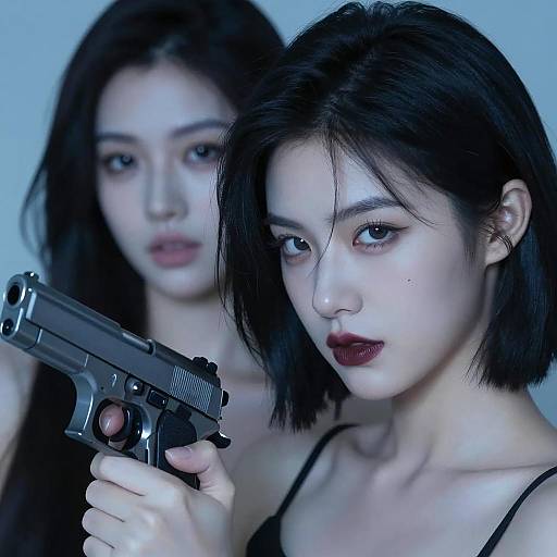 Dynamic Duo with Blue Tint