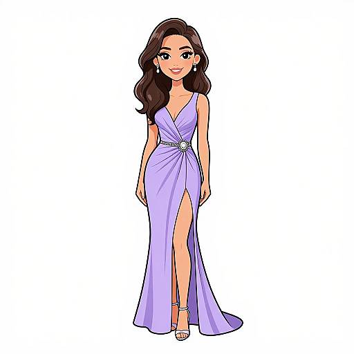 Elegant Woman in Lavender Gown