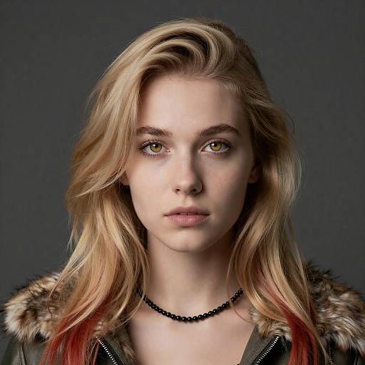 Young Woman in Fur Jacket Portrait