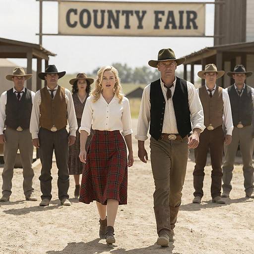 Western Town Group Walking at County Fair