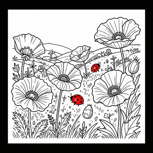 Intricate Meadow Antistress Coloring Page