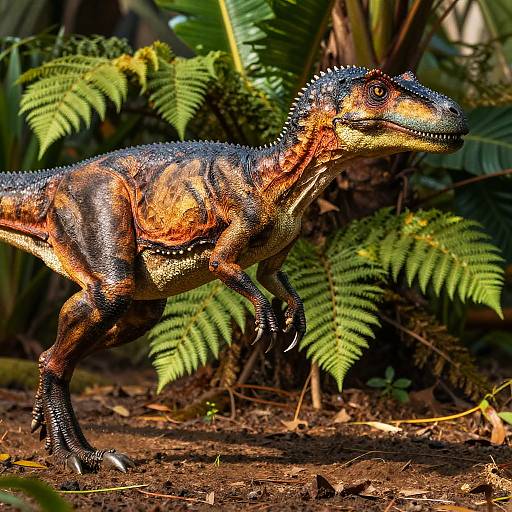 Velociraptor Mid-Stride in Tropical Setting
