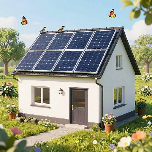 Eco-Friendly Solar House in Garden