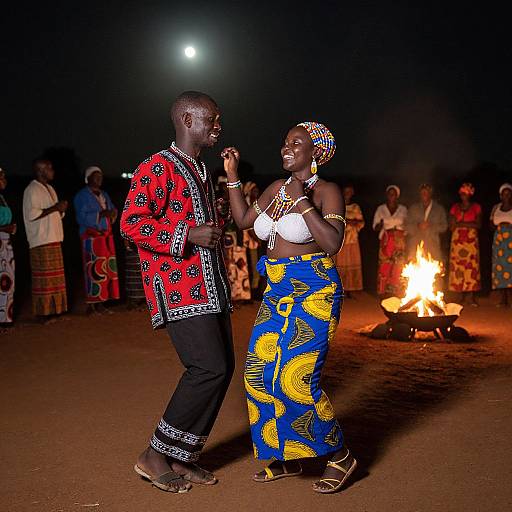 Venda Couple Dancing at Night Festival