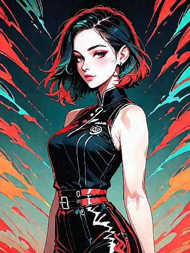 Sophisticated Fashion Shoot with Geometric Print