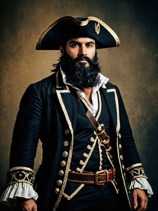 Man in Blackbeard Pirate Costume