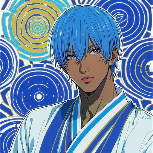 Illustration of Aomine daiki, kuroko no basuke in the style of Muchi maro