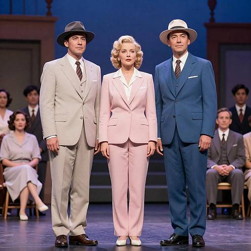 1940s Stage Play with Colorful Characters