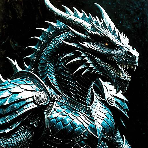 Ultra-Detailed Dragon Warrior with Iridescent Scales