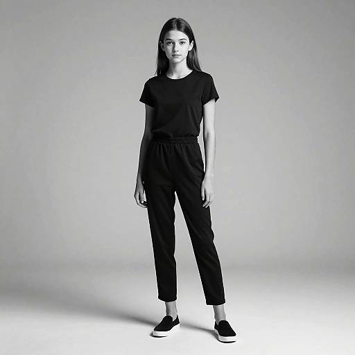 Minimalist Monochrome Teen Girl Portrait