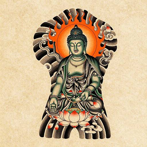 Serene Buddha Anime Irezumi Flash