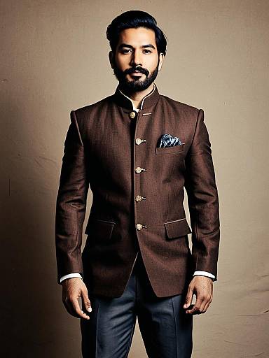Brown Jodhpuri Suit Portrait, Male