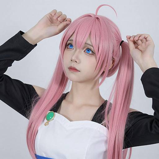 Portrait of Pink Twin-Tail Person