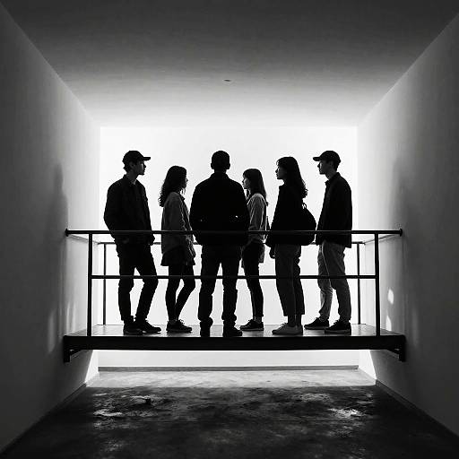 Silhouetted Figures in Dramatic Light