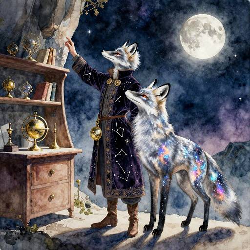 Astral Cartographer in Futurist Observatory