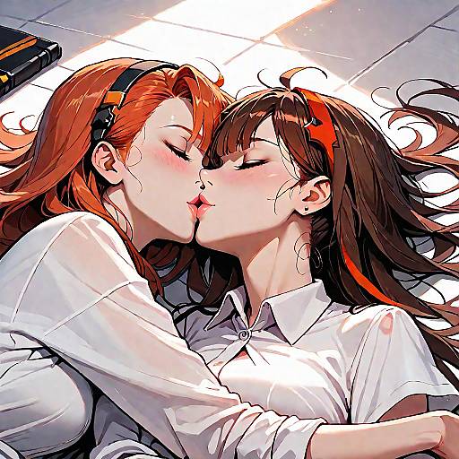 Yuri Kiss Between Two Girls