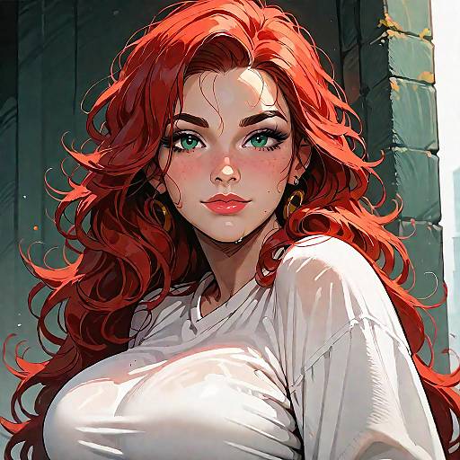 Toned Red-Haired Solo Female Portrait