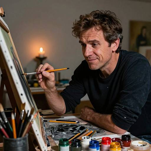 Painter's Creative Process in Detail