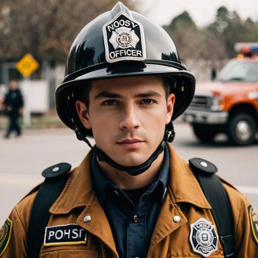 Young Fire Officer in Uniform
