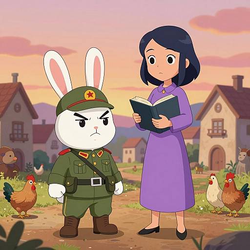 Anthropomorphic Characters in Sunset Village