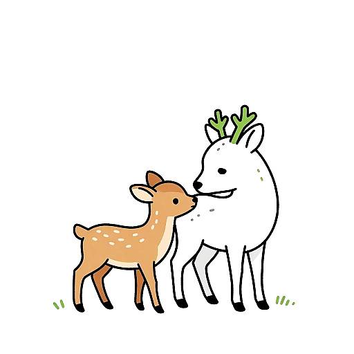 Gentle Baby Deer Line Art