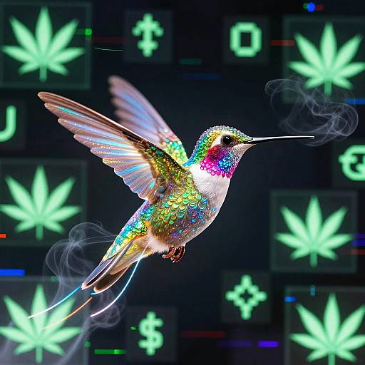 Holographic Hummingbird in Cyber Grid