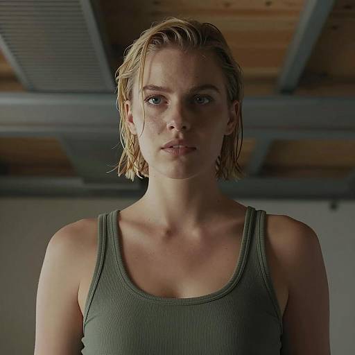 Intense Portrait of a Blonde Woman