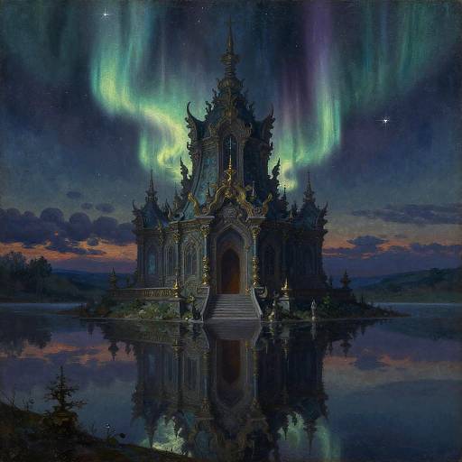 Ancient Cursed Obsidian Temple at Dusk