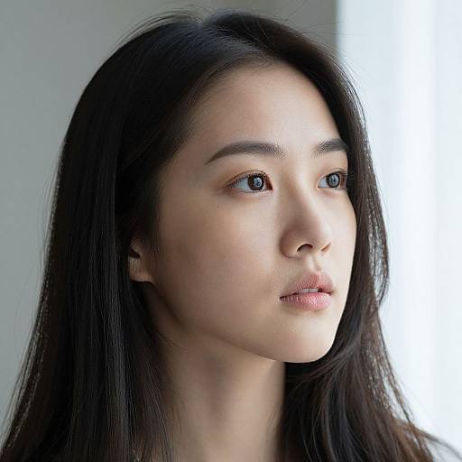 Contemplative Asian Woman Portrait