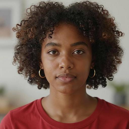 Close-Up Portrait of Young Black Woman